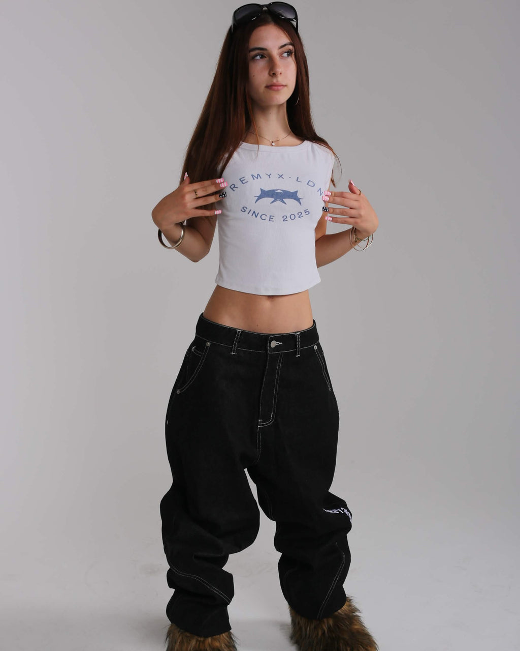 GIRLS WIDE NECK BABY TEE V8