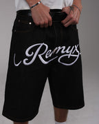 SCRIPT DENIM JORTS V8