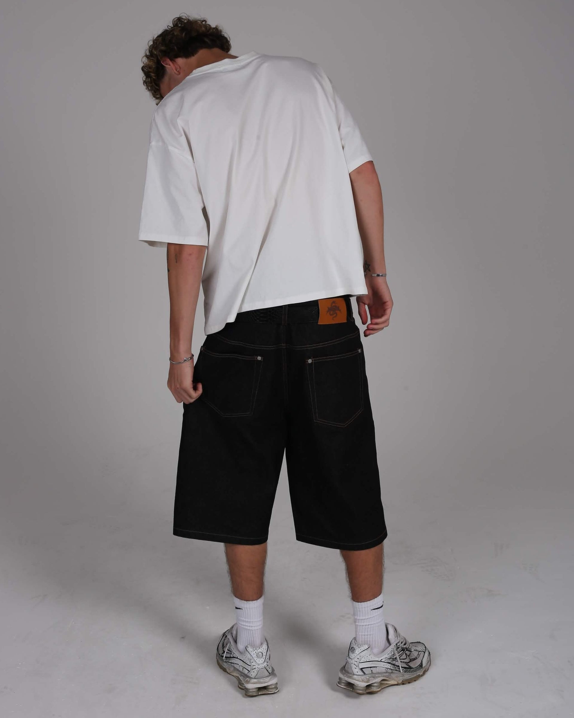 SCRIPT DENIM JORTS V8