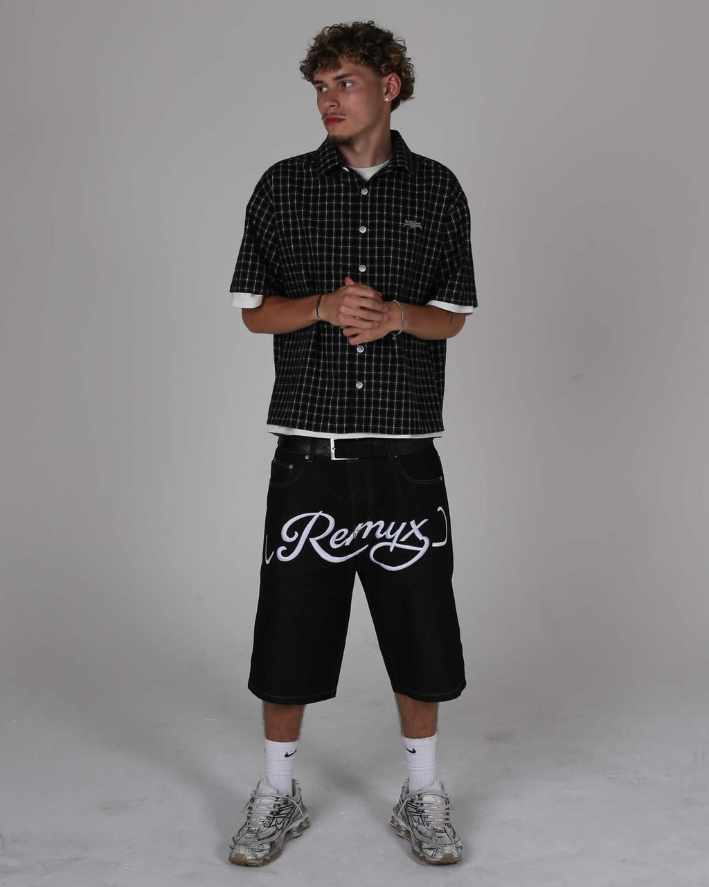 SCRIPT DENIM JORTS V8
