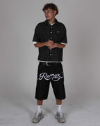 SCRIPT DENIM JORTS V8