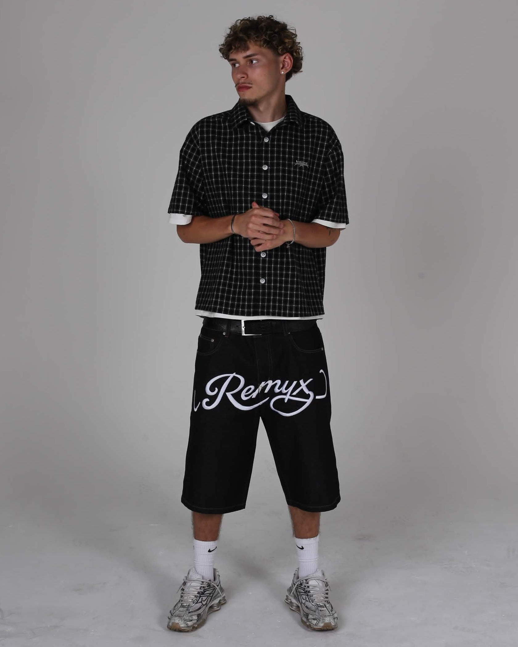 SCRIPT DENIM JORTS V8